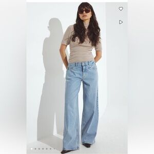 NA-KD Light Blue Women's Wide Leg Jeans